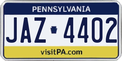 PA license plate JAZ4402