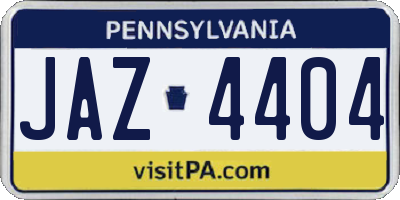 PA license plate JAZ4404