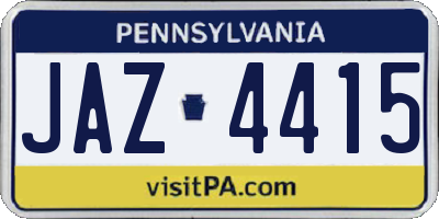 PA license plate JAZ4415