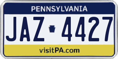 PA license plate JAZ4427