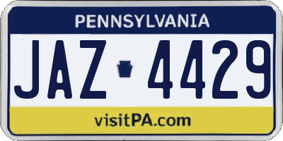 PA license plate JAZ4429