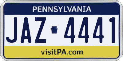PA license plate JAZ4441