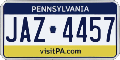 PA license plate JAZ4457