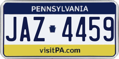 PA license plate JAZ4459