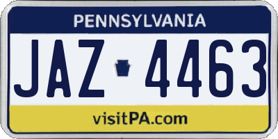 PA license plate JAZ4463