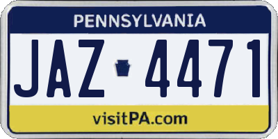 PA license plate JAZ4471