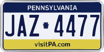 PA license plate JAZ4477