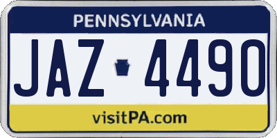 PA license plate JAZ4490
