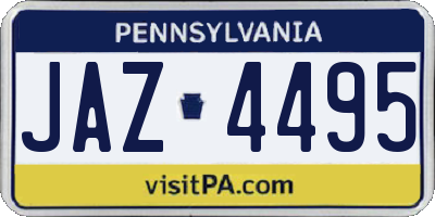 PA license plate JAZ4495