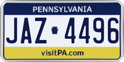 PA license plate JAZ4496