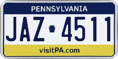 PA license plate JAZ4511