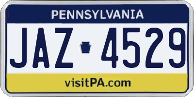 PA license plate JAZ4529