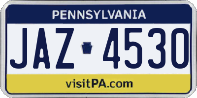 PA license plate JAZ4530