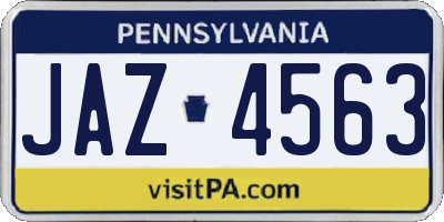PA license plate JAZ4563