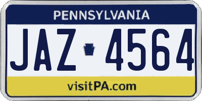 PA license plate JAZ4564