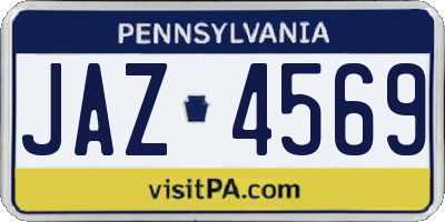 PA license plate JAZ4569
