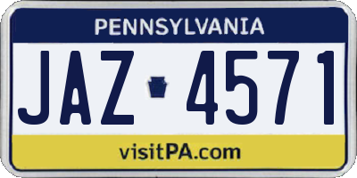 PA license plate JAZ4571