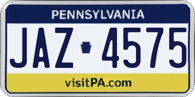 PA license plate JAZ4575