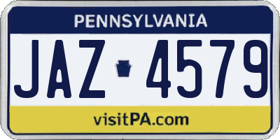 PA license plate JAZ4579
