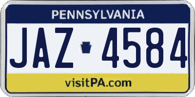 PA license plate JAZ4584