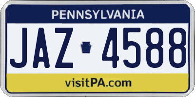 PA license plate JAZ4588