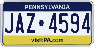 PA license plate JAZ4594