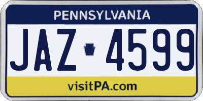 PA license plate JAZ4599