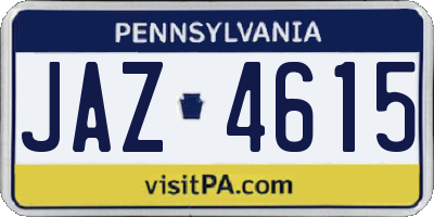 PA license plate JAZ4615