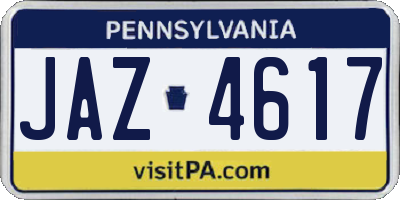 PA license plate JAZ4617