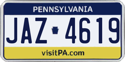 PA license plate JAZ4619