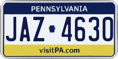 PA license plate JAZ4630
