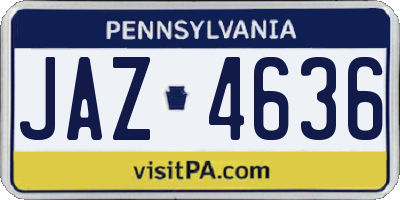 PA license plate JAZ4636