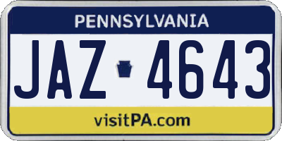 PA license plate JAZ4643