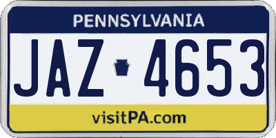 PA license plate JAZ4653