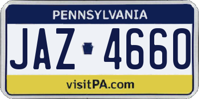 PA license plate JAZ4660