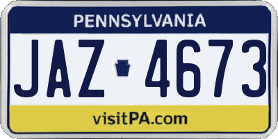 PA license plate JAZ4673