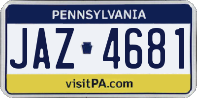 PA license plate JAZ4681