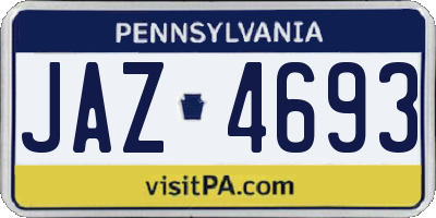 PA license plate JAZ4693