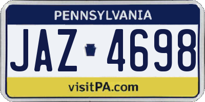 PA license plate JAZ4698