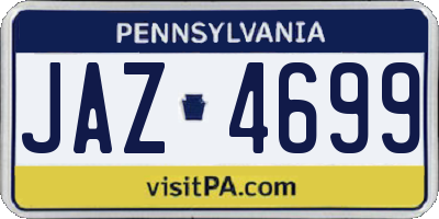 PA license plate JAZ4699