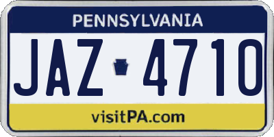 PA license plate JAZ4710