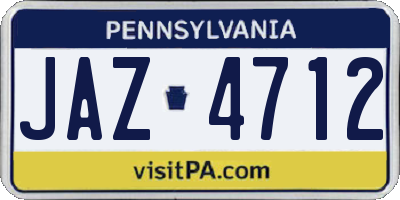 PA license plate JAZ4712