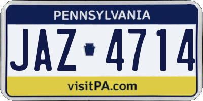 PA license plate JAZ4714