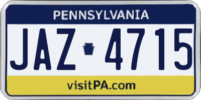 PA license plate JAZ4715