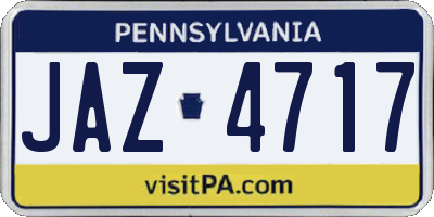 PA license plate JAZ4717