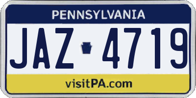 PA license plate JAZ4719