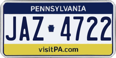 PA license plate JAZ4722