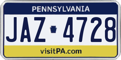 PA license plate JAZ4728