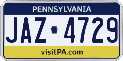 PA license plate JAZ4729