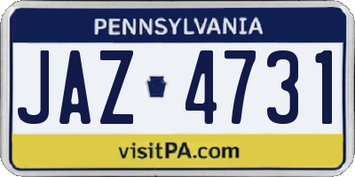 PA license plate JAZ4731